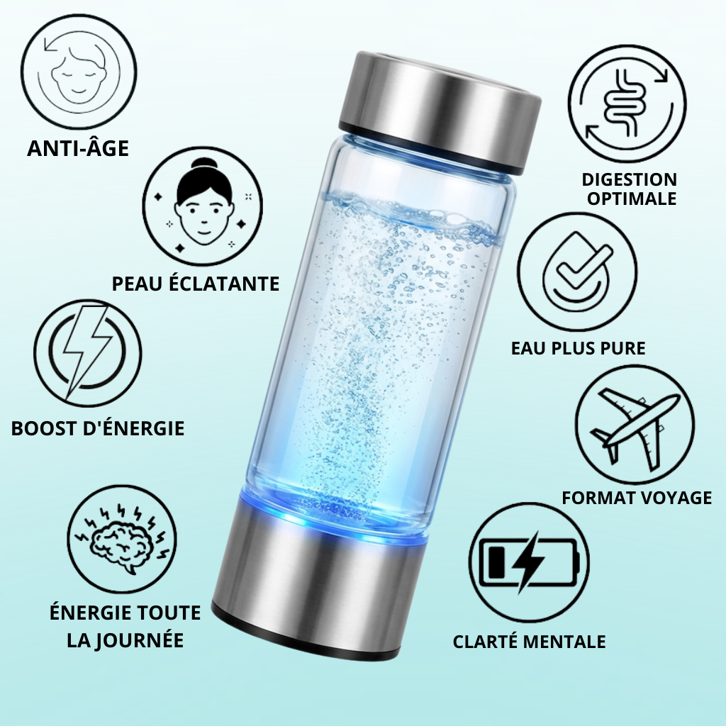 La bouteille d'eau hydrogénée nouvelle génération « VitaFlow 2.0 » — Validée par des professionnels de santé